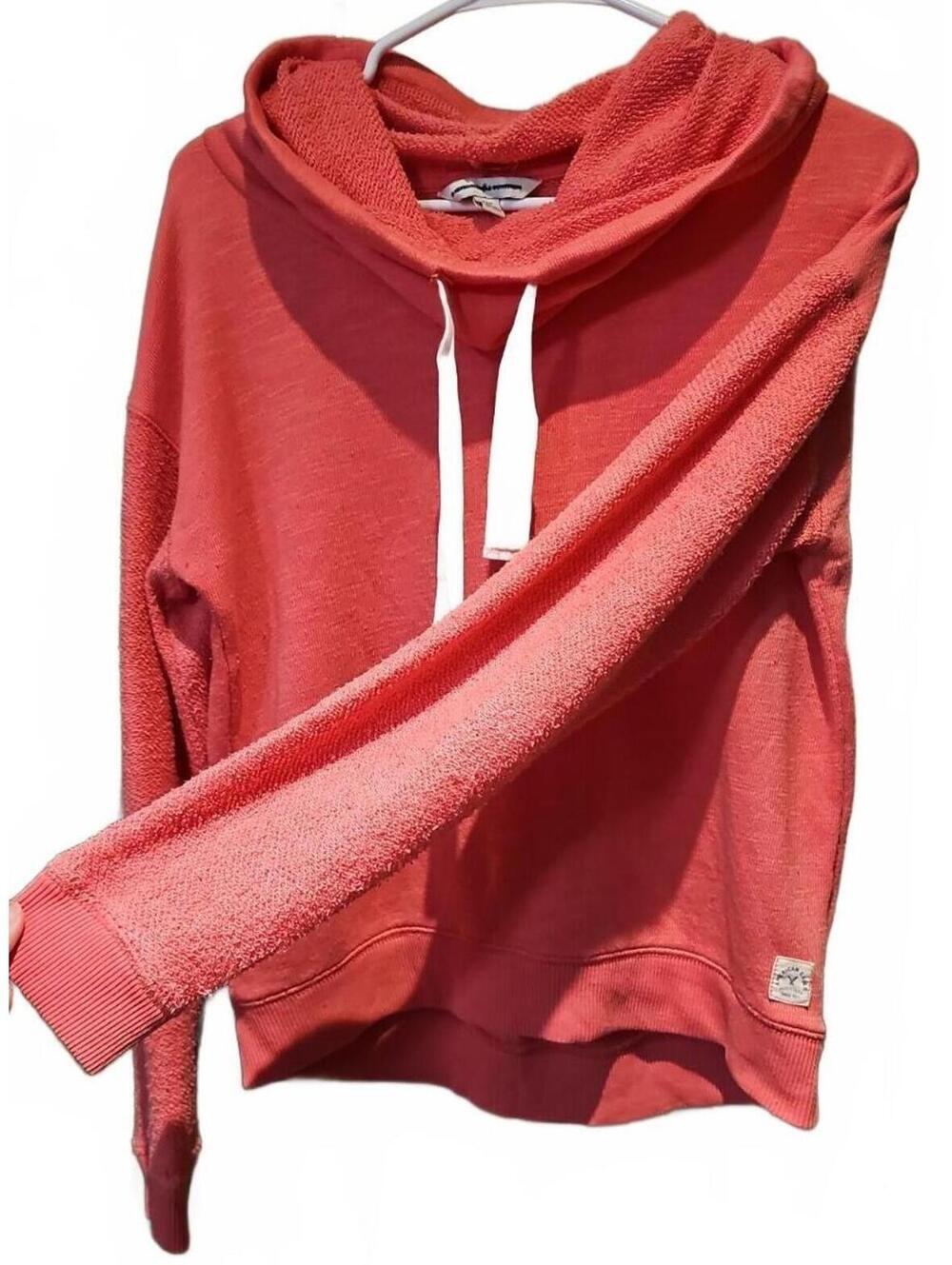 American Eagle Tie Cowl Neck Long Sleeves Coral Knit Top Size Medium. Textured - Picture 3 of 6